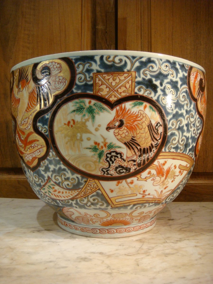Porcelaine Imary Grand Cache Pot - Epoque XIX ème -photo-8