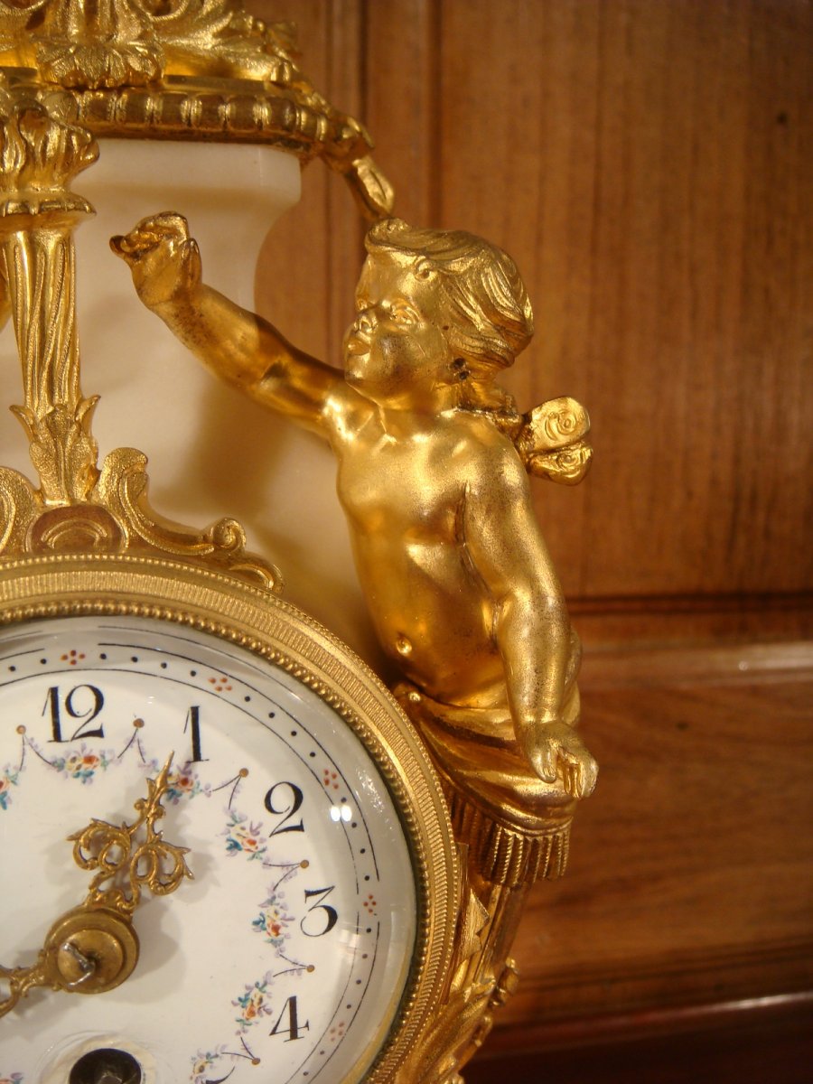 Pendule De Style Louis XVI Aux Amours -photo-3