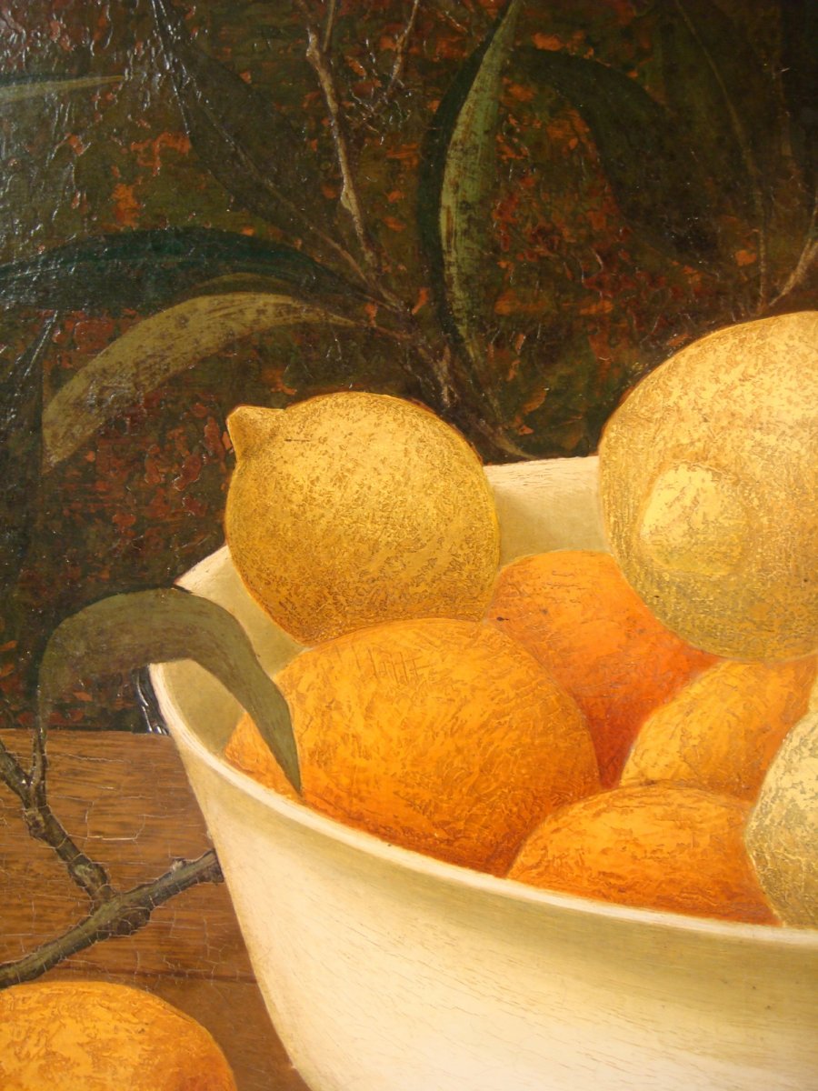 Oil On Canvas Still Life With Citrus - Philippe Bonamy-photo-3