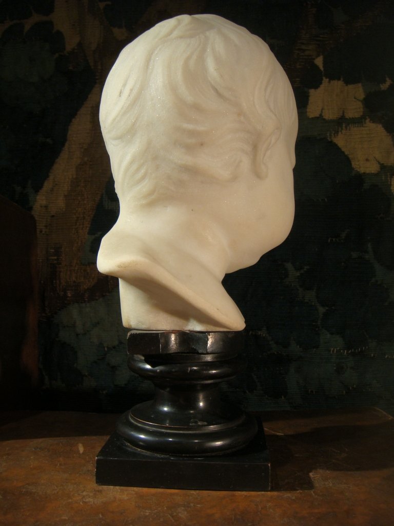 Child Marble Head Sculpture - Second Empire Period-photo-1
