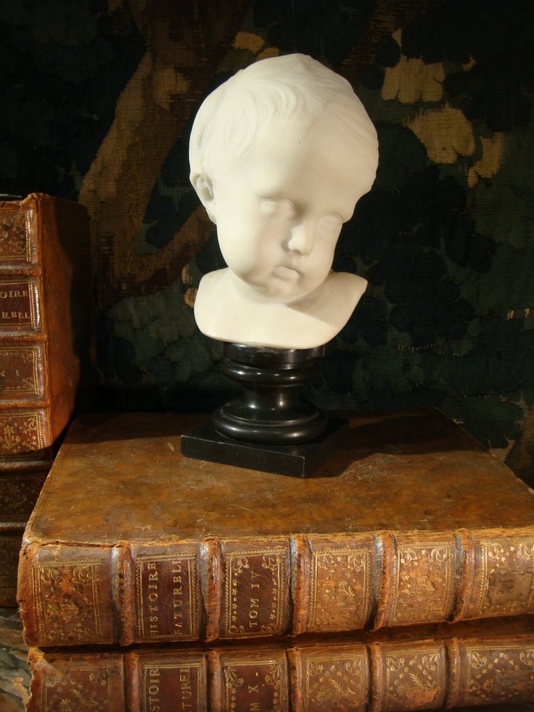 Child Marble Head Sculpture - Second Empire Period