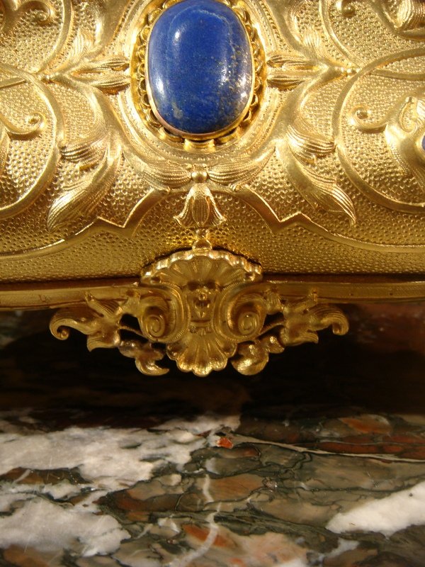 Coffret En Lapis Lazuli Et Bronze Doré - Epoque XIX ème -photo-1