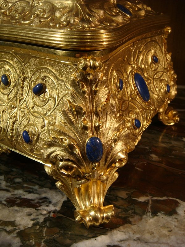 Coffret En Lapis Lazuli Et Bronze Doré - Epoque XIX ème -photo-2