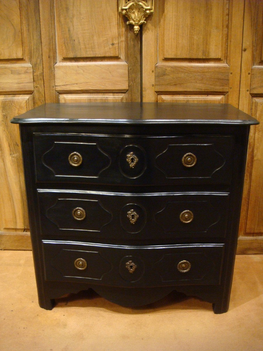 Small Blackened Lacquered Commode - Eighteenth Time-photo-2