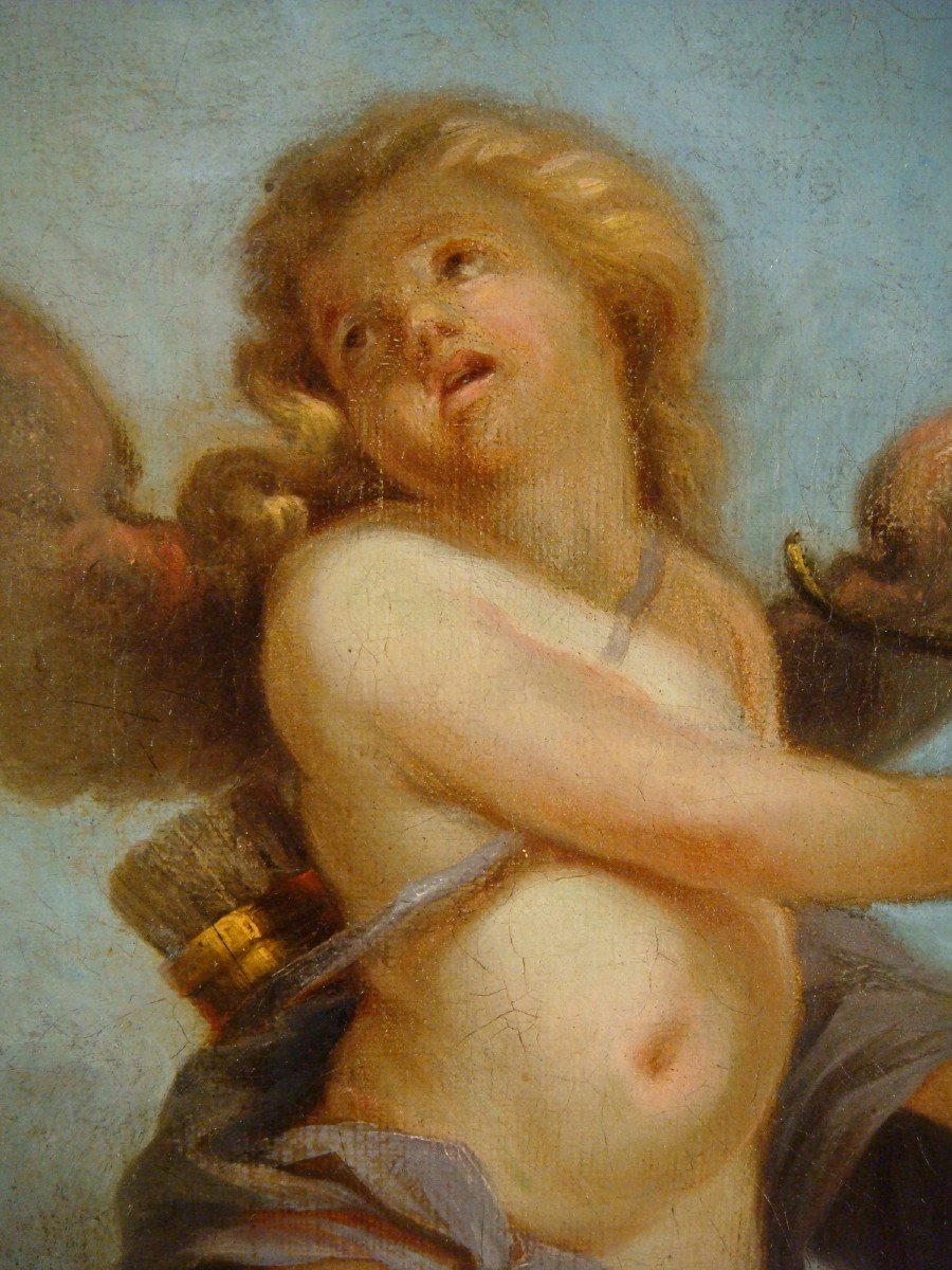 Tableau Cupidon - Ecole Francaise XVIII ème -photo-4