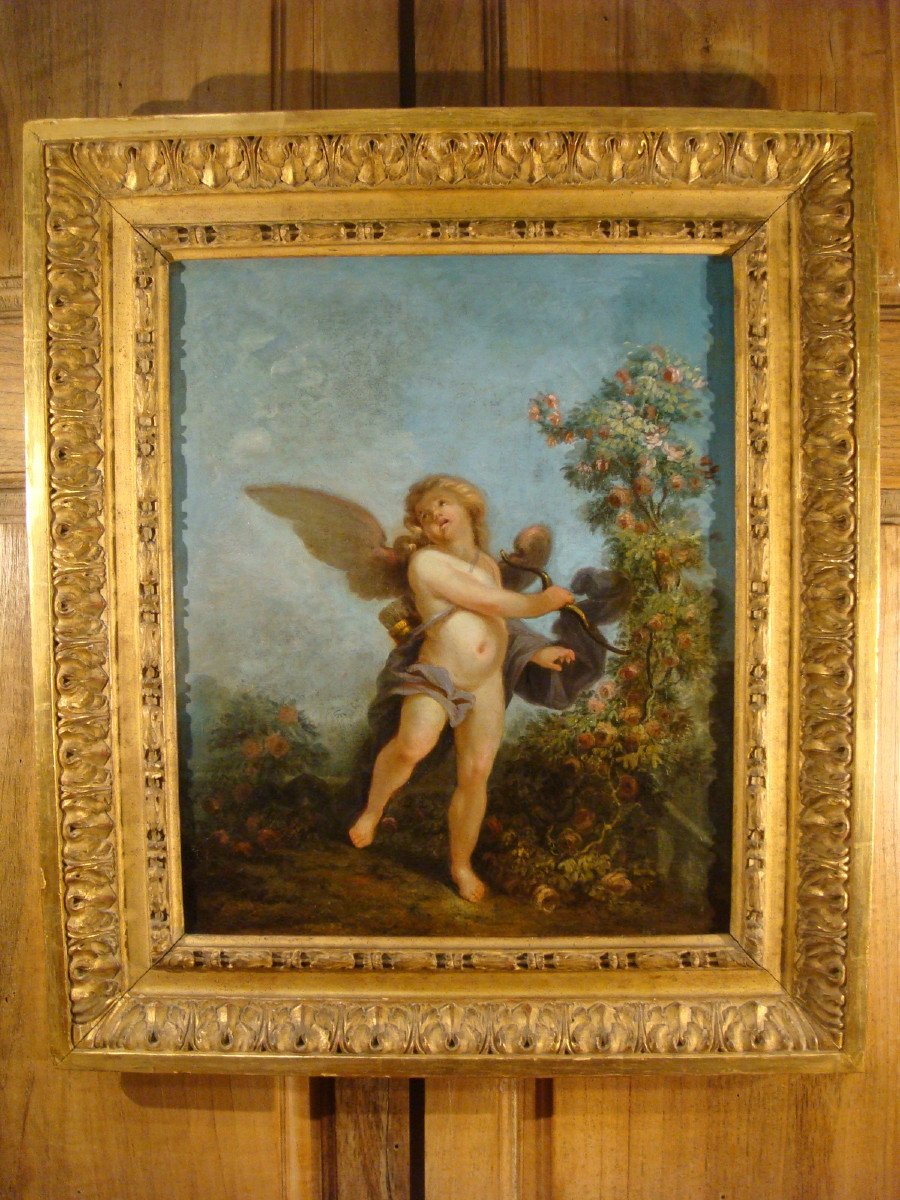 Tableau Cupidon - Ecole Francaise XVIII ème 