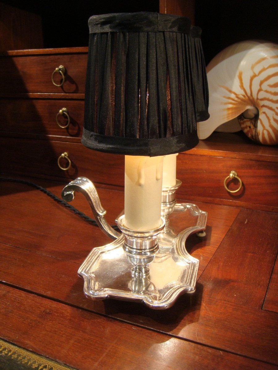 Louis XIV Style Hand Lamp Mounted Candlestick-photo-4