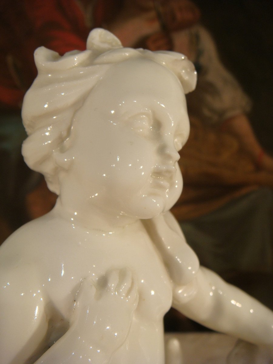 Pair Of Soft Porcelain Sculptures From Chantilly-photo-4