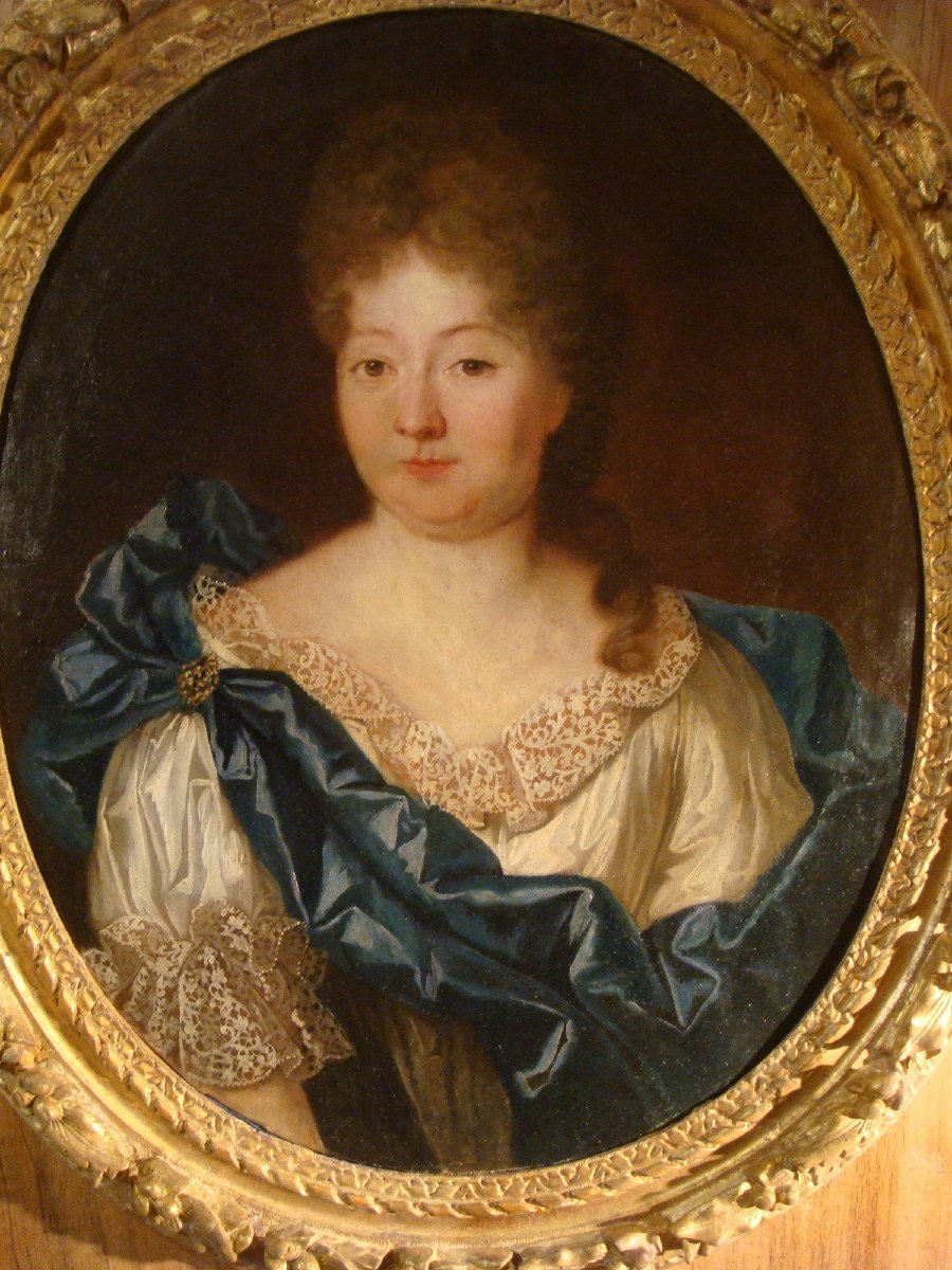 Tableau De Mme Anne De Caumont Portrait XVIII ème -photo-2