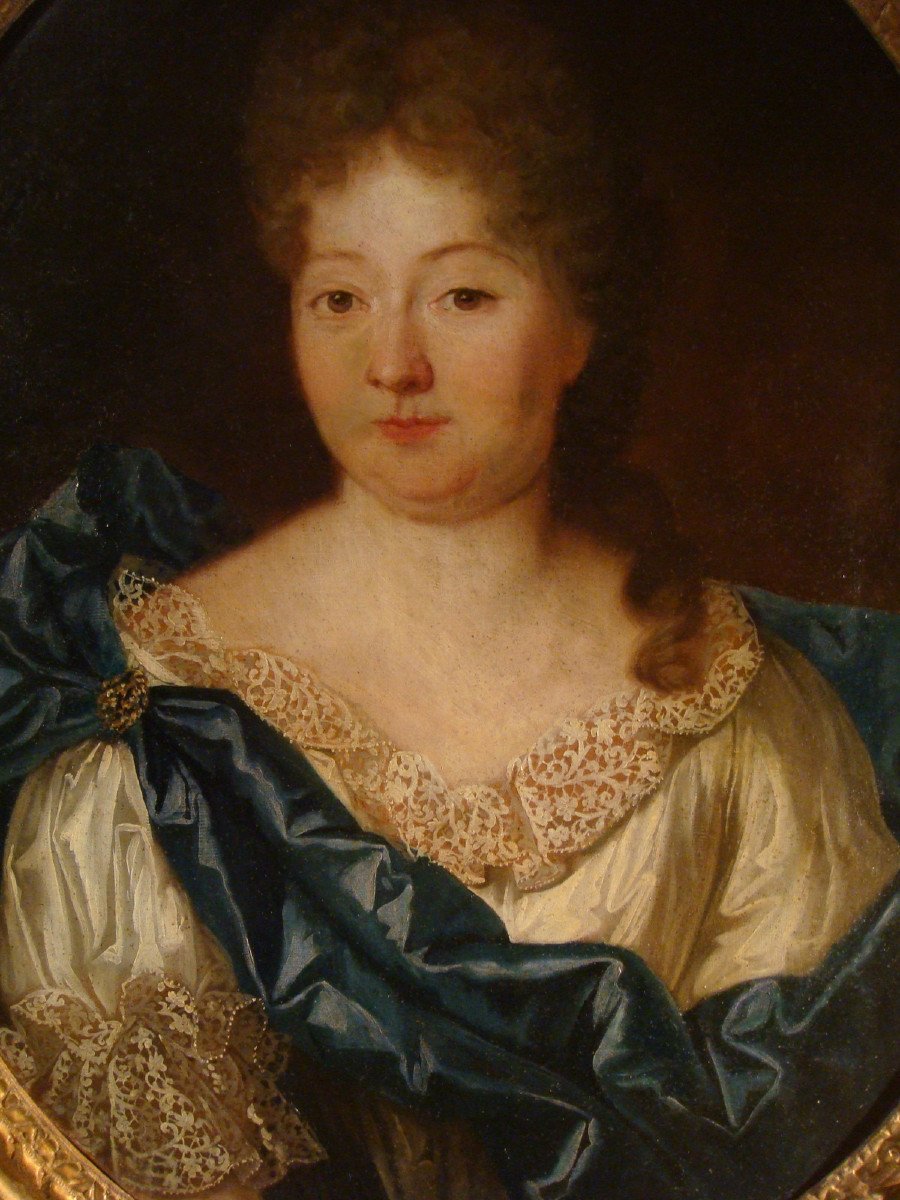 Tableau De Mme Anne De Caumont Portrait XVIII ème -photo-3