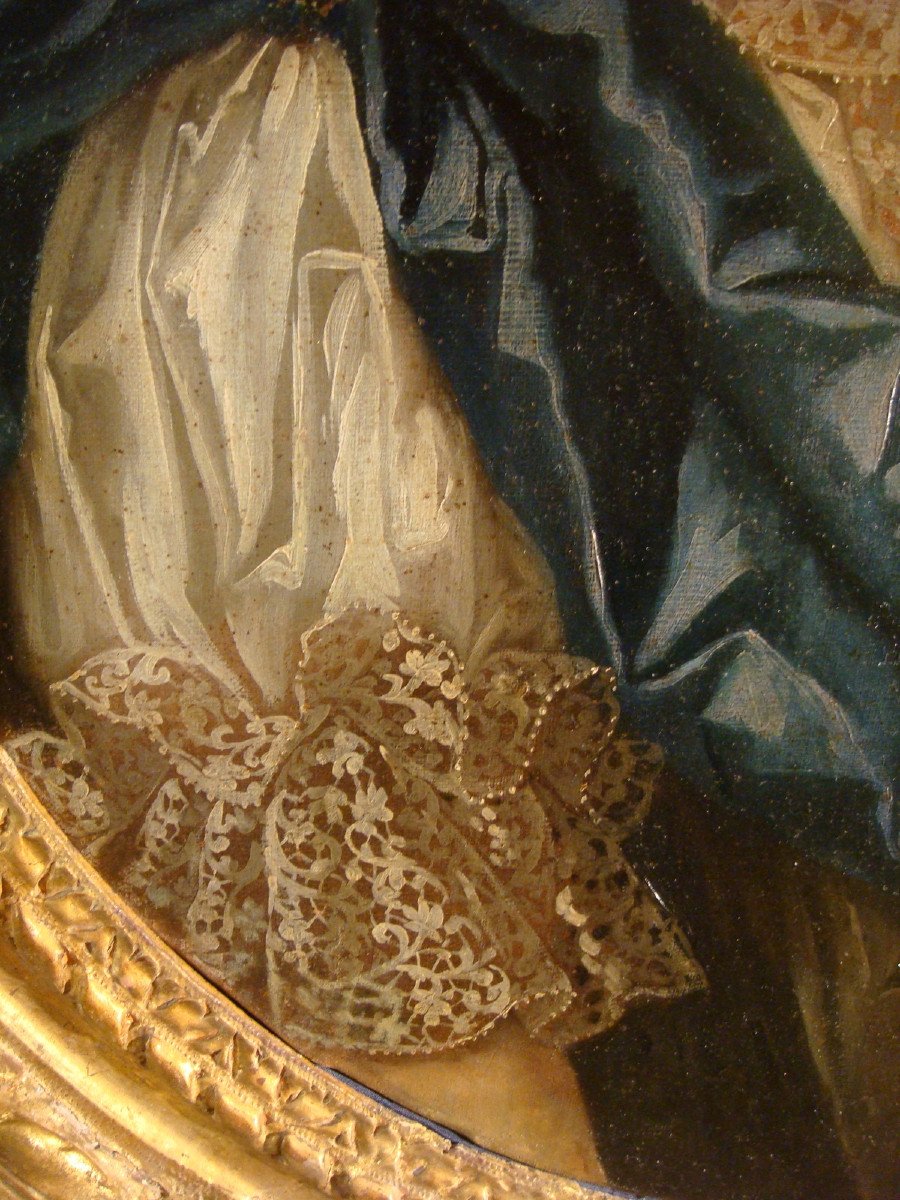 Tableau De Mme Anne De Caumont Portrait XVIII ème -photo-2