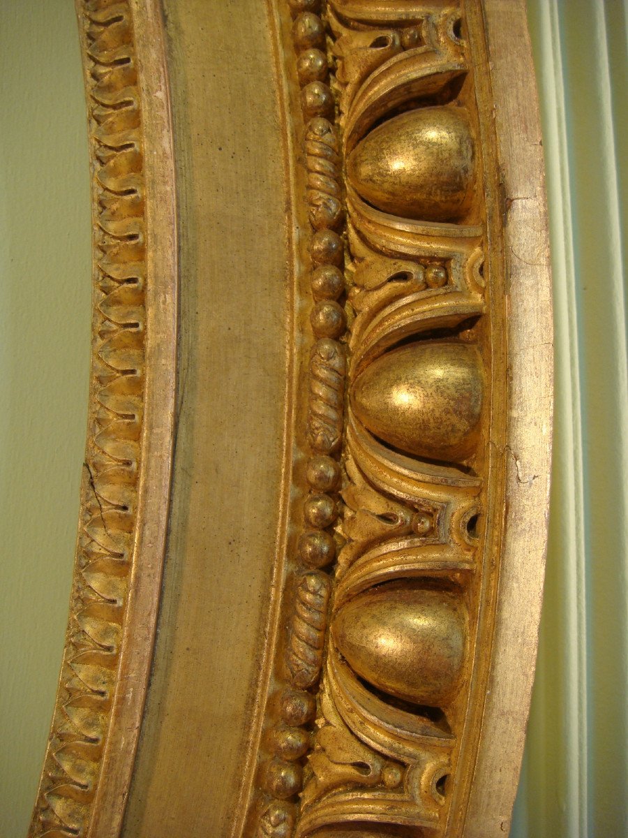 Oval Frame In Golden Wood Stamped From Infroit - Louis XVI Period-photo-1