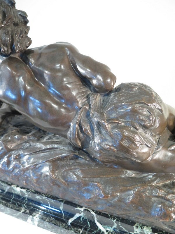 Indian Bronze Scout On The Lookout - Edouard Drouot-photo-7