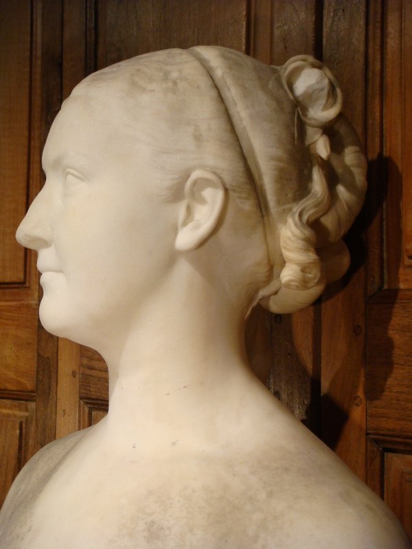 Marble Bust Of Woman XIX Century-photo-4