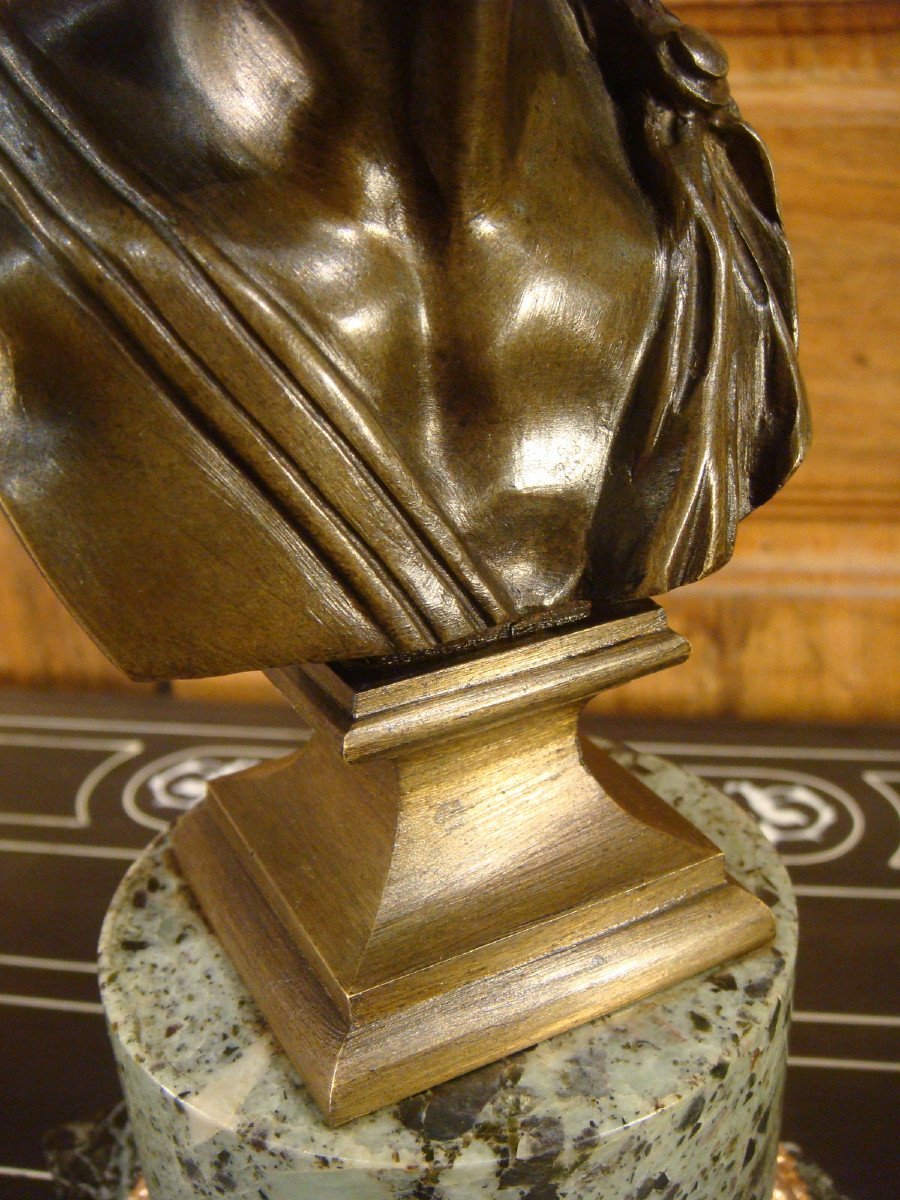 Buste En Bronze De Thémistocle - Epoque Second Empire -photo-5