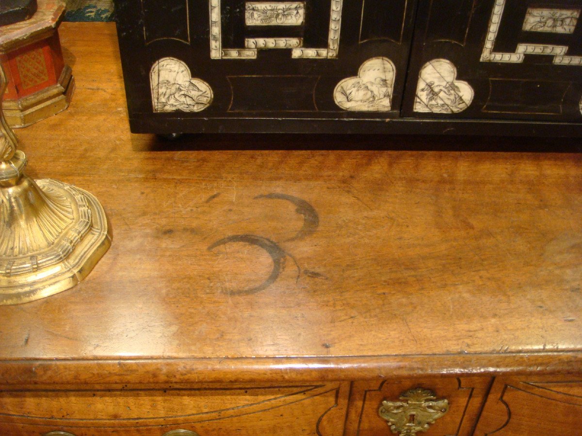 Mazarine Chest Of Drawers In Walnut Wood - Eighteenth Time-photo-6
