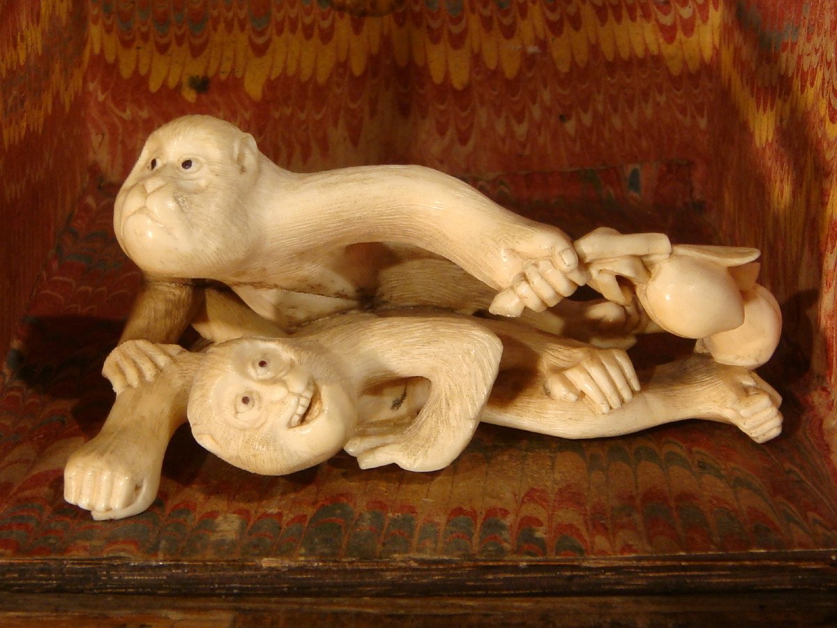 Okimono With Two Monkeys - Meiji Period-photo-8