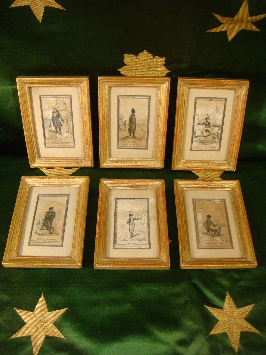 Suite Of 6 Small Engravings Life Of Napoleon Period XIX
