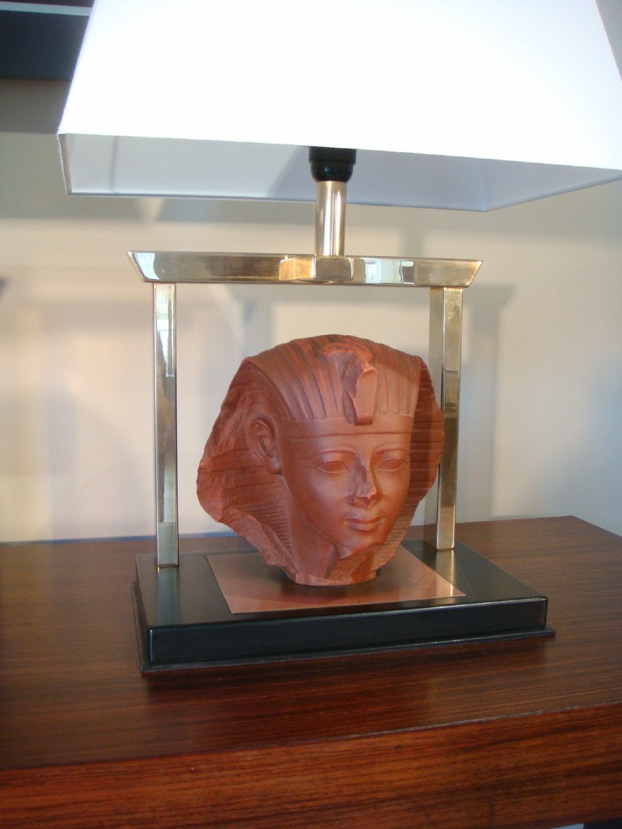 Pair Of Egyptian Head Lamps Amenophis Ii-photo-8