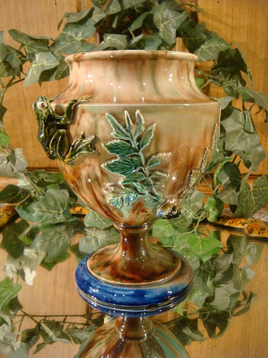 Vase Aux Grenouilles Majolique Palissy Thomas Sergent 