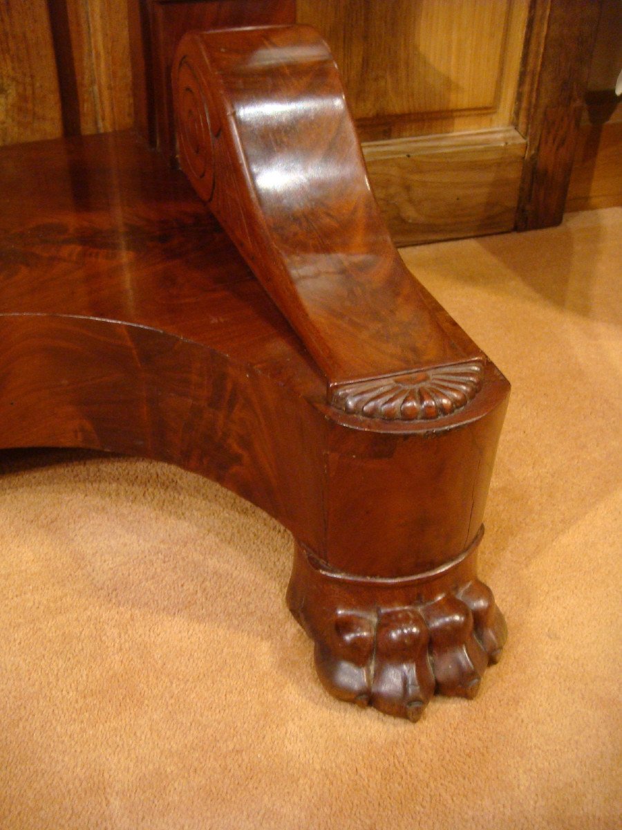 Console En Acajou Pieds Griffes - Epoque Restauration -photo-2