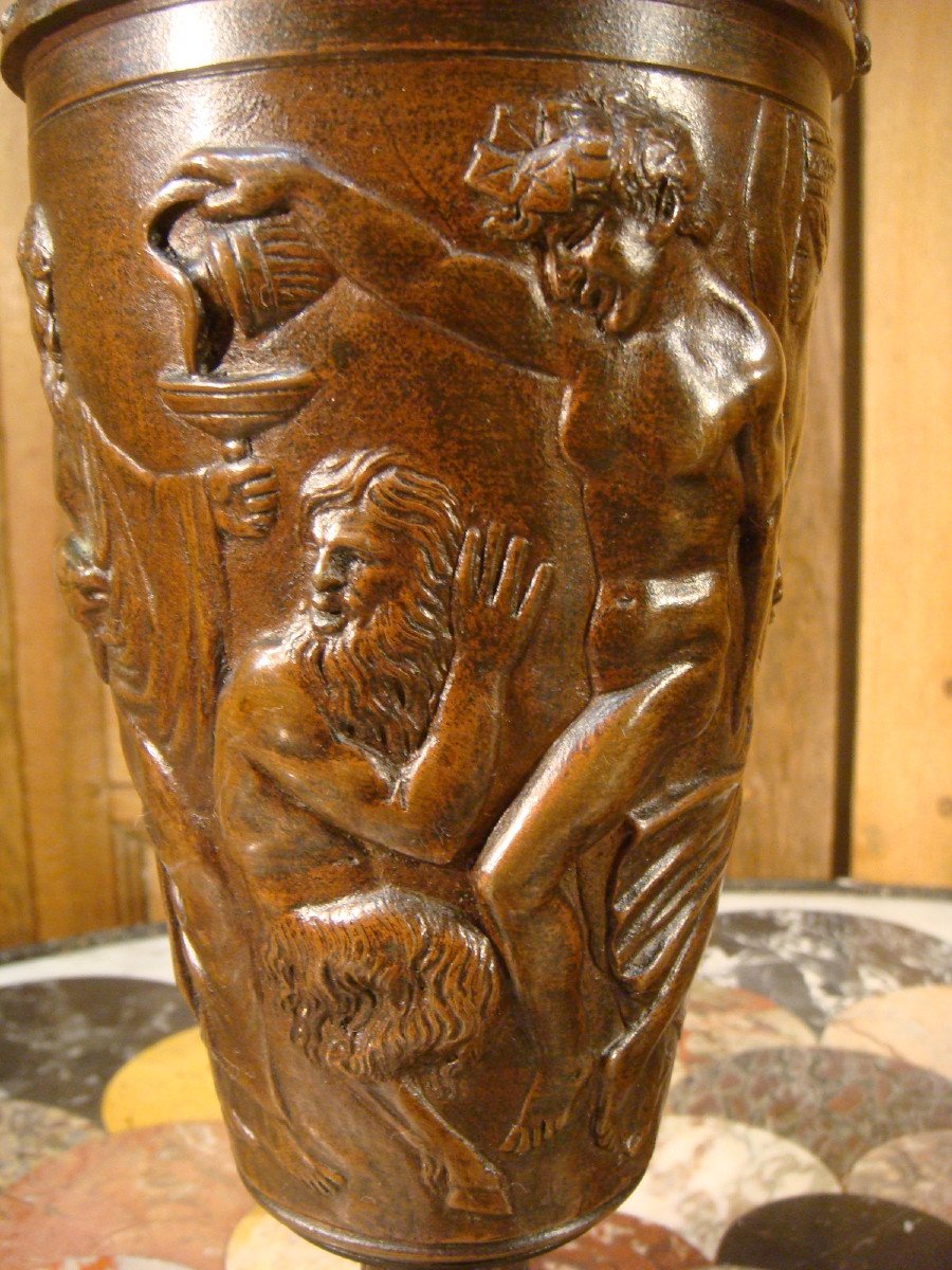 Pair Of Ewer In Bronze-photo-1