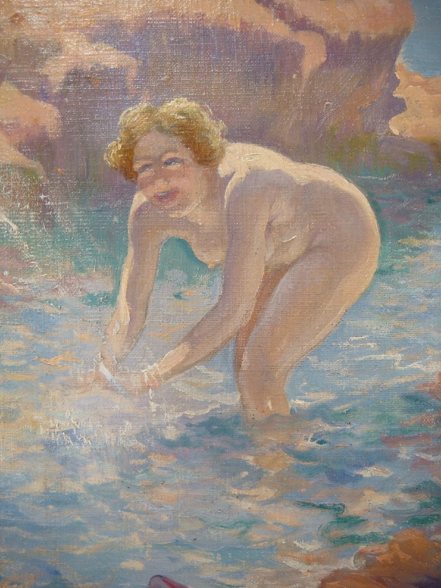 Painting Bathing On The Coast Of Javea-photo-4