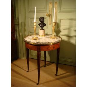 Bouillotte Pedestal Mahogany Table Louis XVI Period