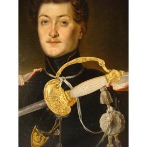 Epee D’officier En Bronze Dore Et Nacre Epoque Vers 1830 