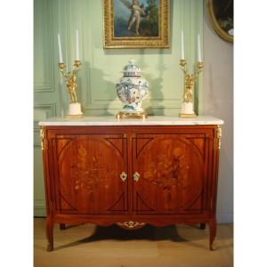 Buffet Commode A Portes Estampille De Denizot Epoque Transition Louis XV Louis XVI 