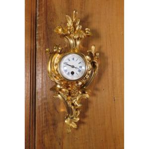 PETIT CARTEL D’ALCOVE EN BRONZE DORE De Style Louis XV 