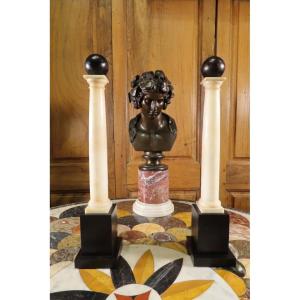 PAIRE DE COLONNES INSPIRATION NEO CLASSIQUE Epoque Napoléon III 