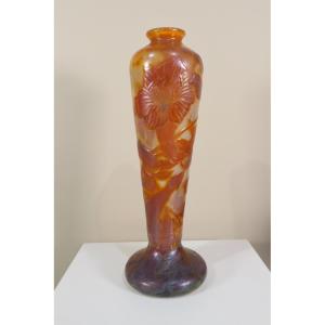 VASE EN VERRE MULTICOUCHE MULLER CROISMARE NANCY Epoque vers 1900 