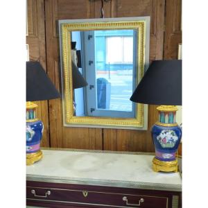 Gilt And Lacquered Wood-framed Mirror, Louis XVI Period 