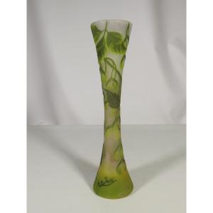 VASE DIABOLO A DECOR DE VEGETAUX GALLE Epoque Art Nouveau vers 1900 