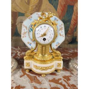 Small Miniature Clock In The Louis XVI Style, Second Empire Period