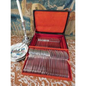 Solid Silver Armored Cutlery Set, Louis Philippe Period