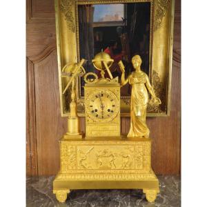 Gilded Bronze Clock: An Allegory Of The Sciences—astronomy