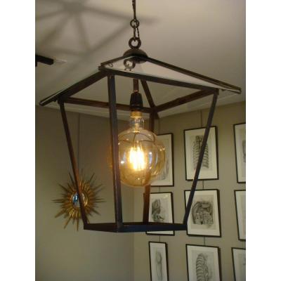 Wrought Iron Vestibule Lantern - Early 20th Century