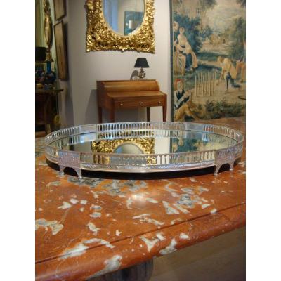Surtout De Table Ovale En Bronze Argenté - Epoque XIX ème 