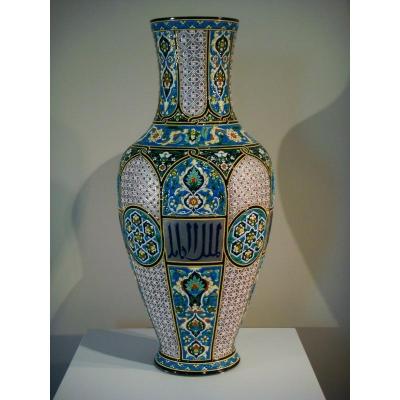 Grand Vase En Céramique Inspiration Orientale - Jules Vieillard Bordeaux