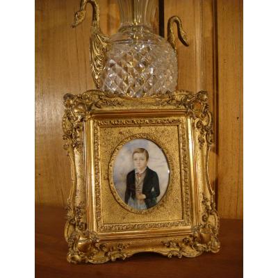 Miniature Portrait Of A Young Boy - Louis Philippe Period