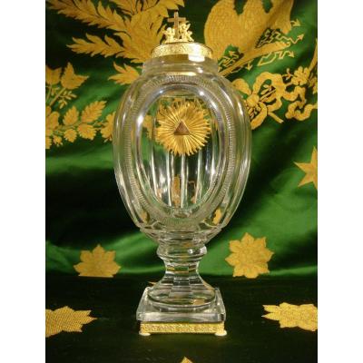 Night Vase In Crystal And Gold Brass Charles X Period 