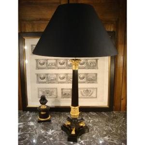 Large Candlestick Restoration Bronze Lamp