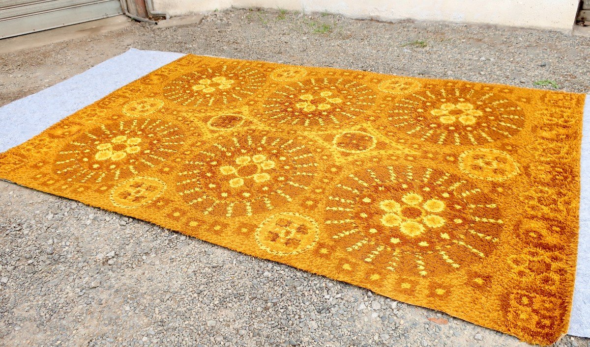 Beau Tapis Laine Design 1970's En 2 X 3 M-photo-2