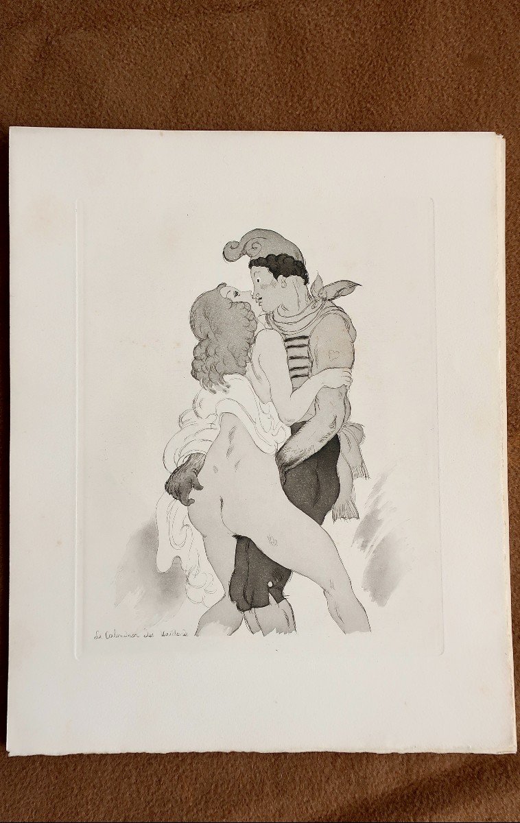 15 Gravures érotiques, Charles Martin Pour Les Contes De La Fontaine, Vers 1930.-photo-2
