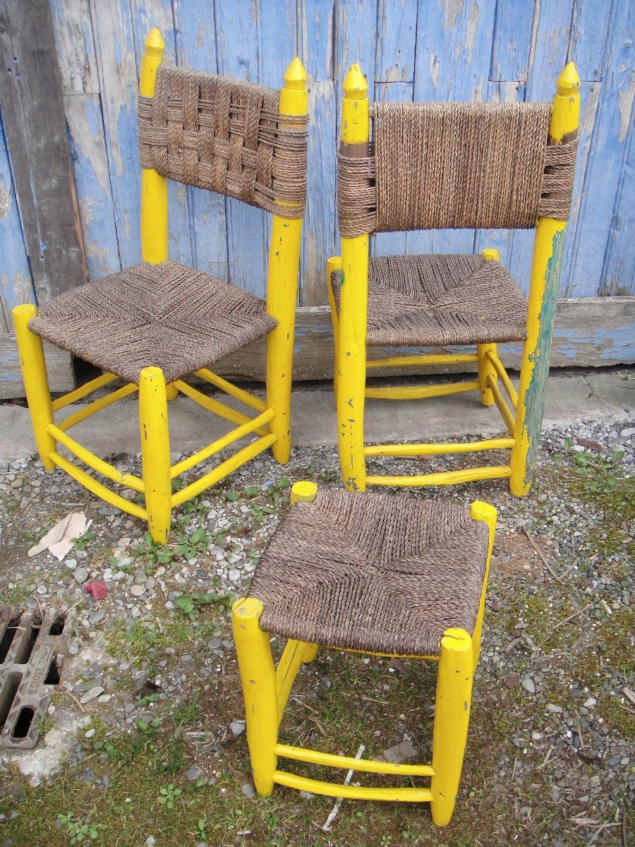2 Chairs And 1 Straw Stool From Sheepfold-photo-2