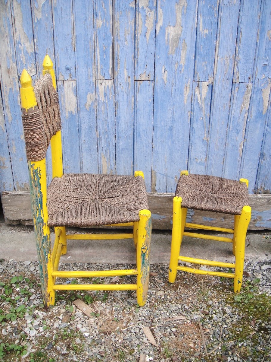 2 Chairs And 1 Straw Stool From Sheepfold-photo-4