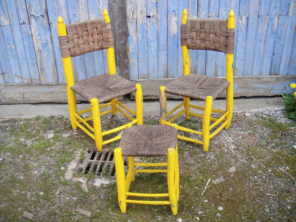 2 Chairs And 1 Straw Stool From Sheepfold