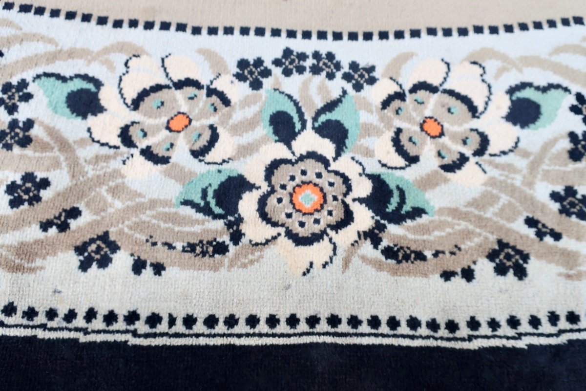 Oval Art Deco Wool Rug To Renovate, 2m X 1.41m, Circa 1925/1930-photo-3